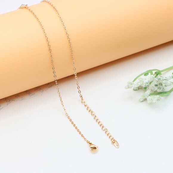 Elegant Rose Gold Pendant Necklace with Dual Ring Design, XPNL0349 - Picture 12 of 13